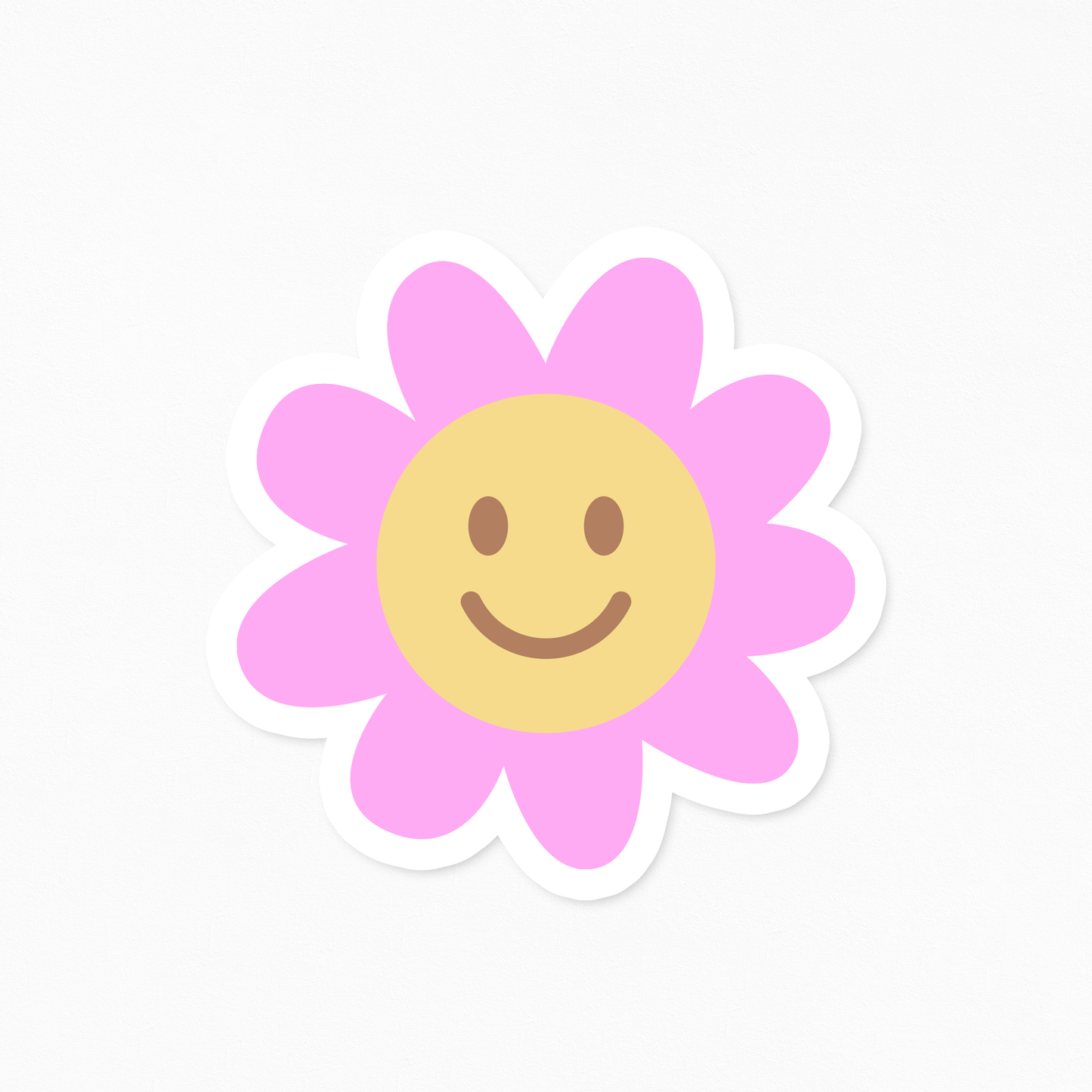 Smiley Flower Vinyl Sticker