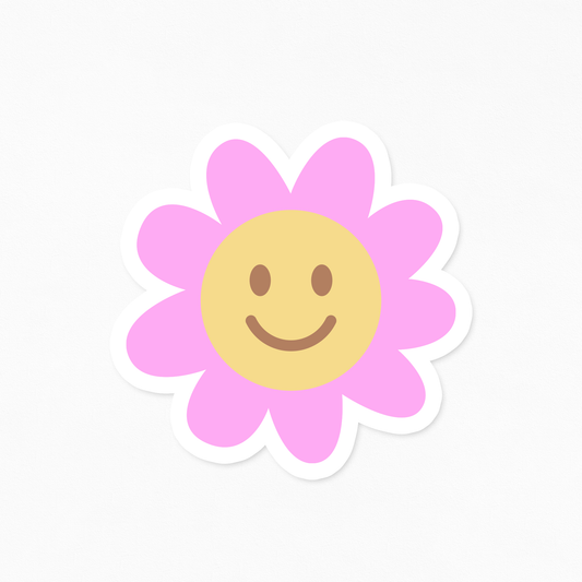 Smiley Flower Vinyl Sticker